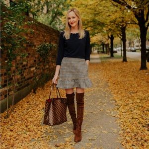 J Crew Houndstooth mini skirt